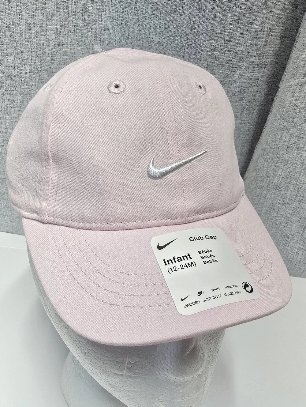 NWT NIKE  Infant Kid Club Cap Ligh Pink 12-24 Months 100% Cotton
